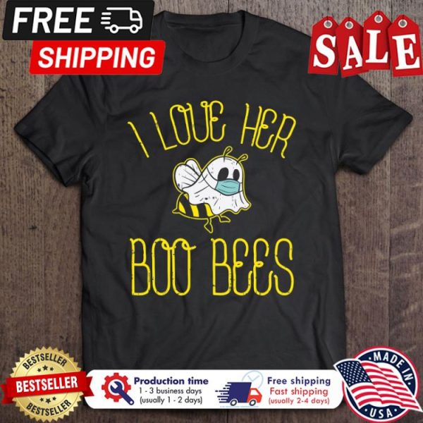 I Love Her Boo Bees Face Mask halloween shirt