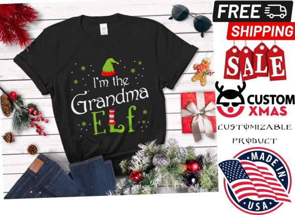 I am The Grandma Funny Christmas Elf  Family Pajamas Shirt