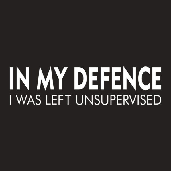 In my defence – I was left unsupervised – T-shirt