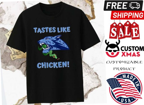 Jaguars Eating Snake Tastes Like Chicken Design On Back Shirt