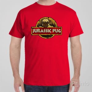 Jurassic pug T shirt 1