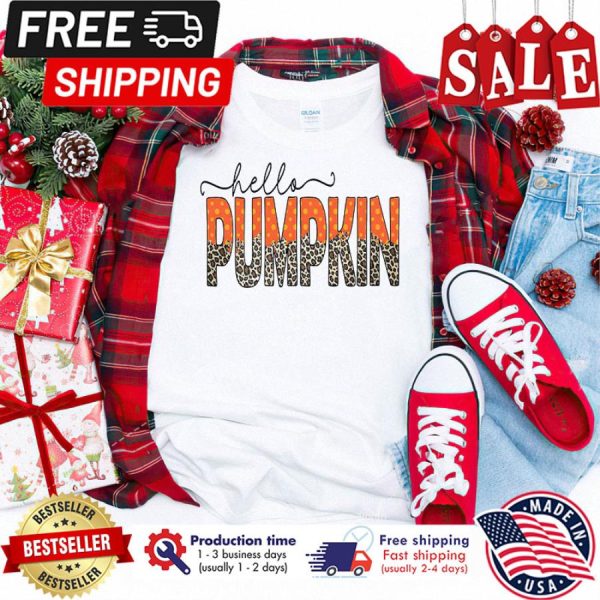 Leopard Hello pumpkin thanksgiving shirt