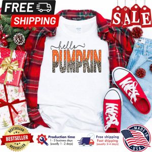 Leopard Hello pumpkin thanksgiving shirt 2
