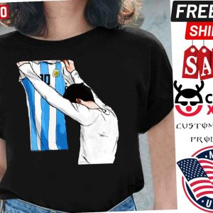 Lionel Messi Holding His Argentina Copa America Shirt