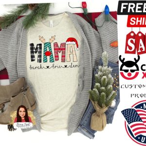 Mama Christmas Shirt, Christmas alpha, reindeer letters, personalized mama shirt