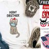 Meowy Christmask Cute Christmas Cat Shirt