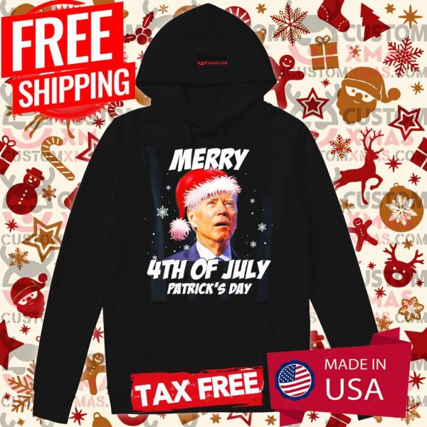 Merry 4th of July Patrick’s day Funny Anti Biden Christmas Shirt