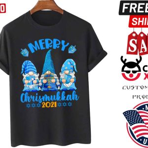 Merry Chrismukkah 2021 Happy Hanukkah Blue Gnomes Shirt