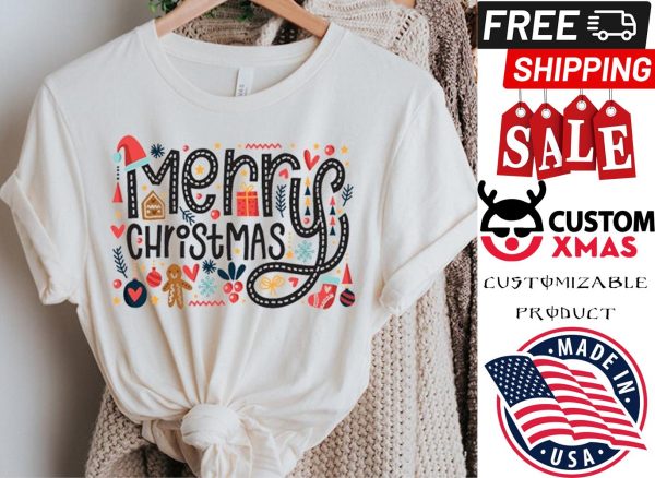 Merry Christmas Doodles Gingerbread Shirt