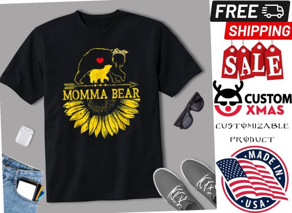 Momma Bear Mothers Day Sunflower Family Shirt