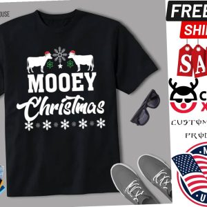 Mooey Christmas Cow Lover Tee Farmer Gift Shirt