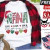 Nana Christmas Light Live love spoil Customize Grandkid Name shirt
