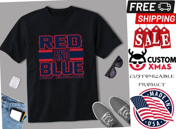 New England LYFE Red And Blue Football Colors Shirt