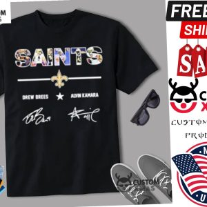 New Orleans Saints Drew Brees Alvin Kamara Signatures Shirt