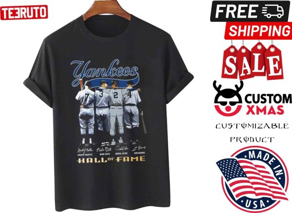 New York Yankees Teams Hall Of Fame Signatures Shirt