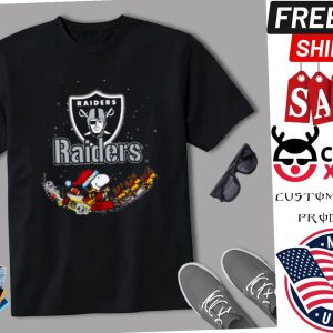Official Santa Snoopy And Woodstock Las Vegas Raiders Christmas Shirt