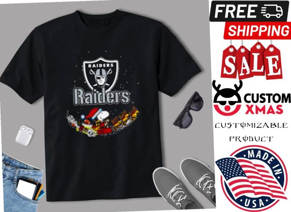 Official Santa Snoopy And Woodstock Las Vegas Raiders Christmas Shirt