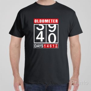 Oldometer 40th birthday T shirt 1