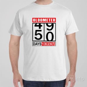 Oldometer 50th birthday T shirt 1