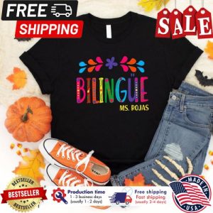 Personalized Bilingue Teacher custom name Shirt 5