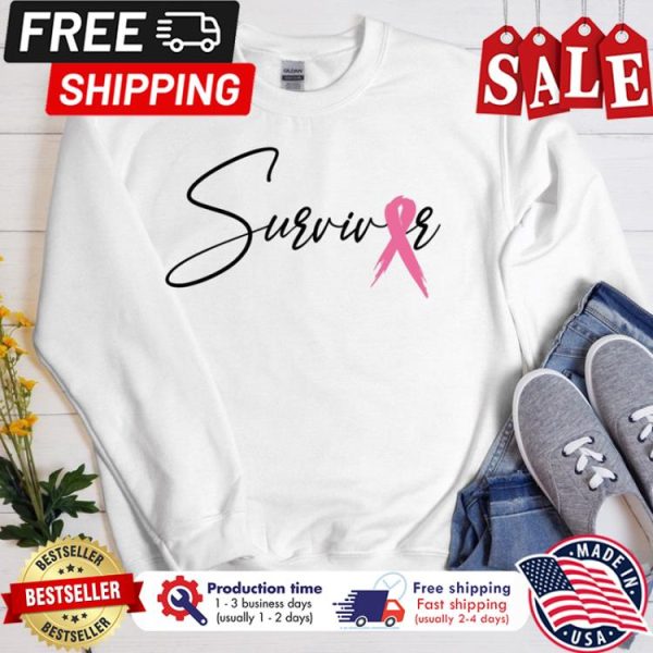 Pink ribbon survivor breast cancer awareness shirt