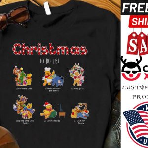 Pooh Christmas to do list Shirt, Funny Christmas Shirt, Pooh Shirt, Winnie The Pooh Shirt, Christmas Gifts, Pooh Santa, Disney Family Shirt