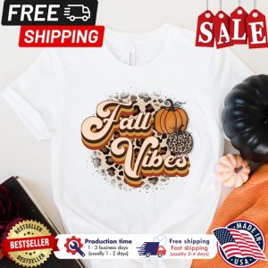 Pumpkin leopard fall vibes thanksgiving shirt
