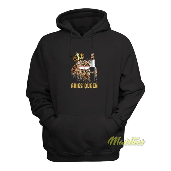 Aries Queen Leopard Lips Hoodie