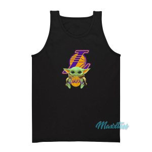Baby Yoda Hug Los Angeles Lakers Tank Top 1