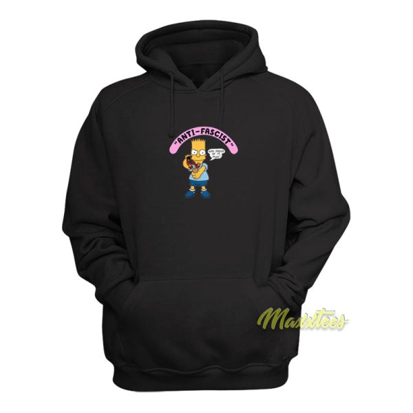 Bart Simpson Anti Fascist and Proud Of It Man Hoodie