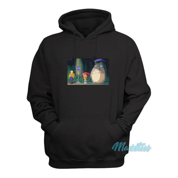 Bernie Sanders and Totoro At Rainy Bus Stop Hoodie