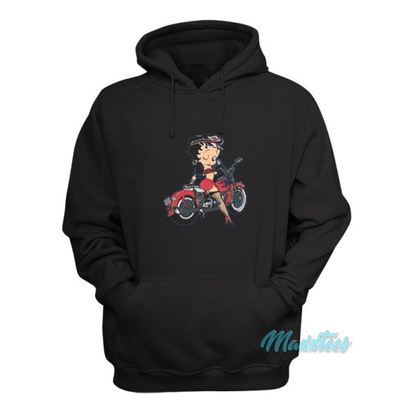 Betty Boop Riding Motorcycle Hoodie