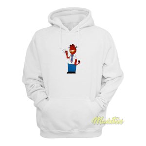 Bootleg Mens White Garfield Parody Hoodie 1