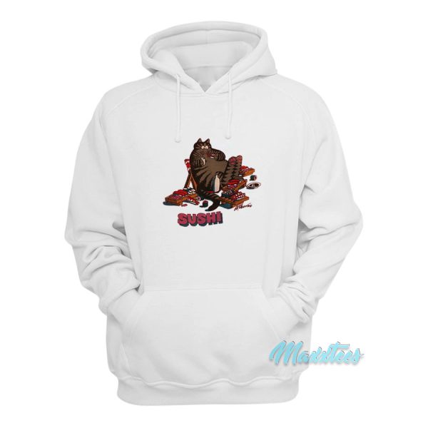 Crazy Shirts Kliban Cat Hawaii Sushi Hoodie