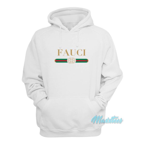 Dr Fauci White Logo Parody Hoodie