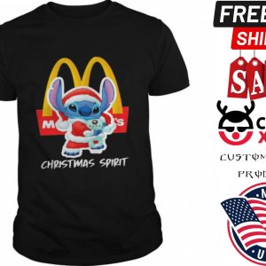 Santa Stitch Merry Christmas McDonalds shirt