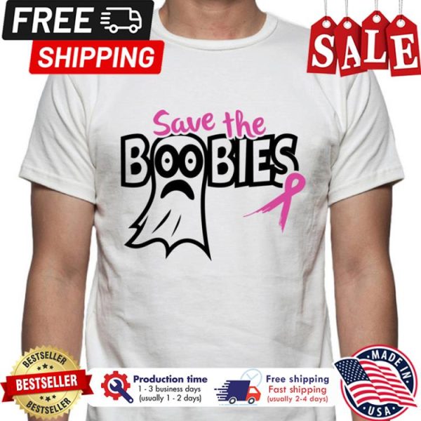 Save the boobies halloween breast cancer awareness shirt