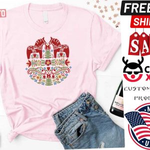 Scandinavian Dala Horse Swedish Folk Art Shirt