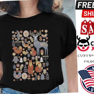 Scandinavian Folk Art Christmas Norwegian Cottage Shirt