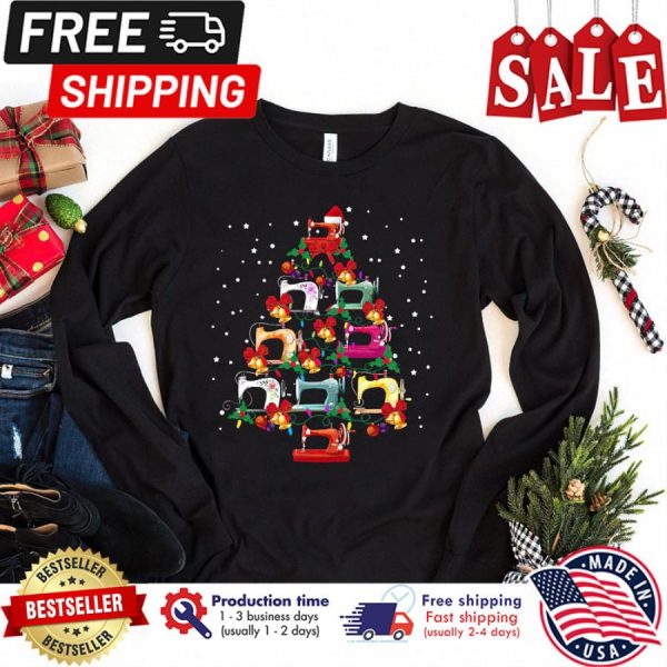 Sewing Machine Christmas Tree Quilting Sewing Xmas T-shirt