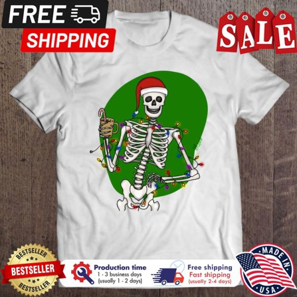 Skeleton santa christmas shirt