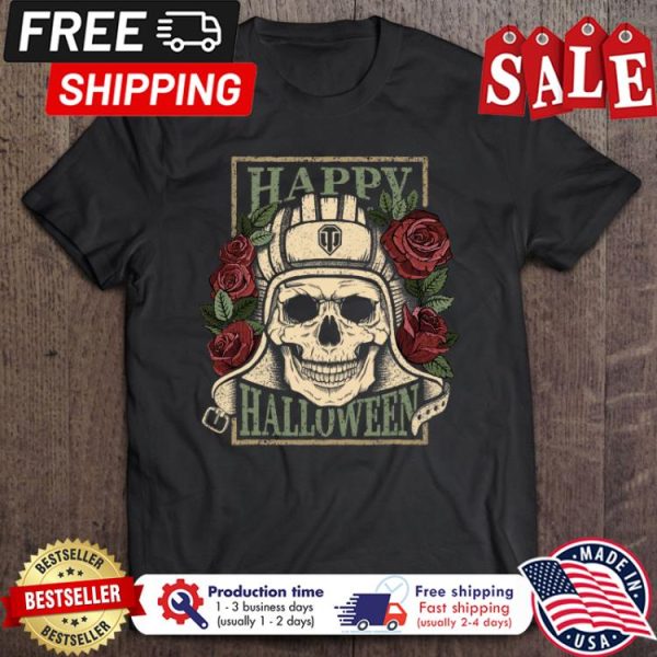 Skull roses happy halloween shirt