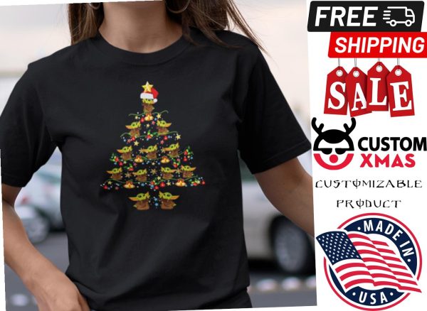 Star Wars Baby Yoda Christmas Tree Shirt