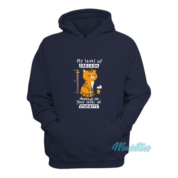 Cat My Level Of Sarcasm Hoodie