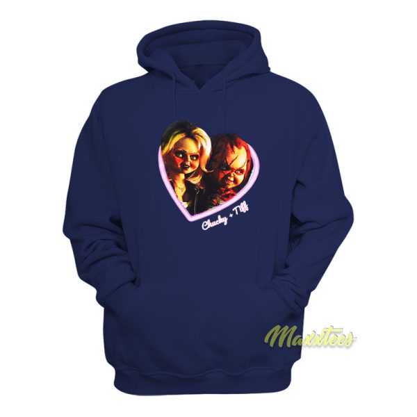 Chucky and Tiffany Heart Hoodie