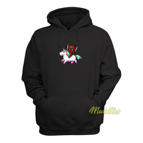 Deadpool Riding A Unicorn Hoodie