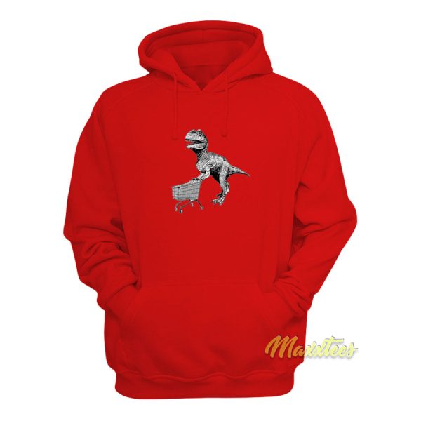 Dinosaur Shoping At The Supermarket Hoodie