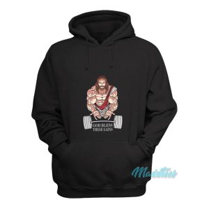 Gym Jesus God Bless These Gains Hoodie 1