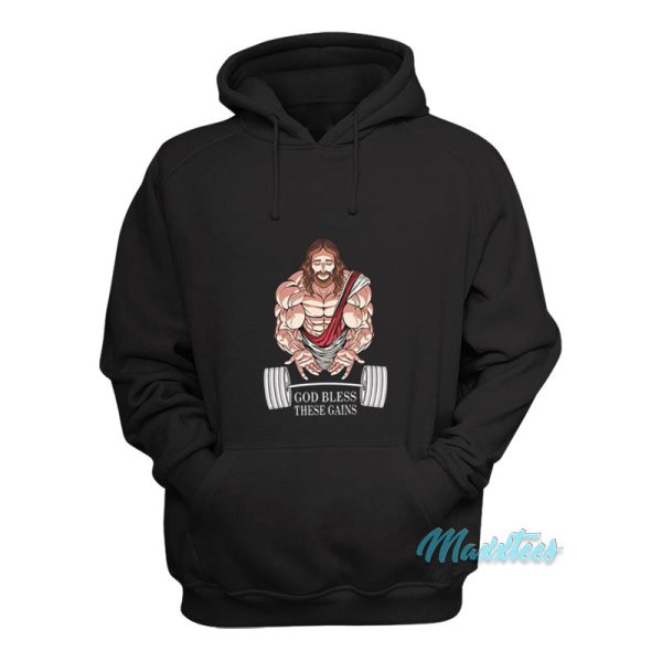 Gym Jesus God Bless These Gains Hoodie