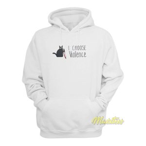 I Choose Violence Cat Black Knife Hoodie 1